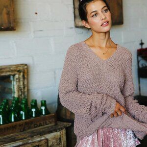 Listicle Crushed Velvet Ruffled Shorts in Blush - Size Small